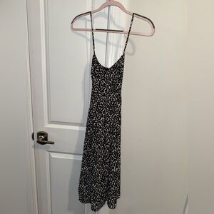 Elegant Black and White Polka Dot Dress